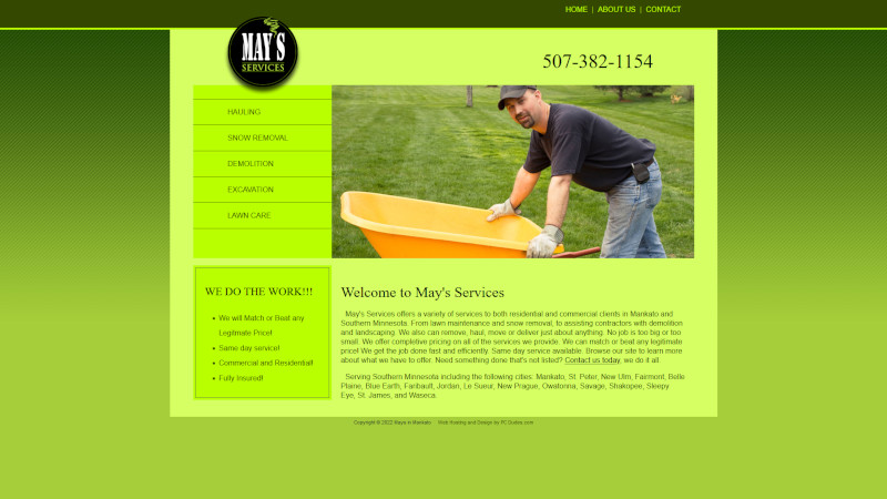 Mays Services website screenshot