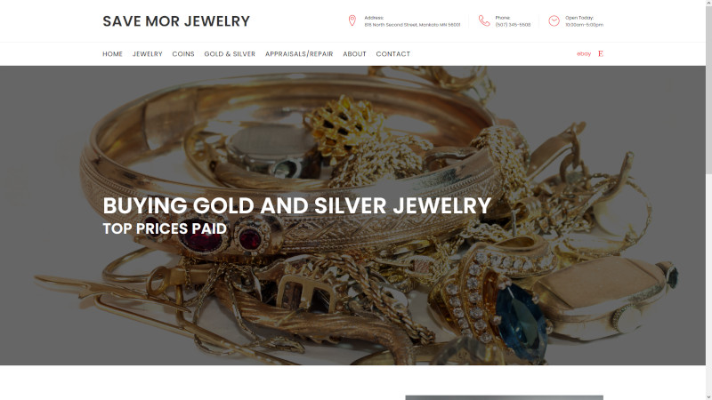 Save Mor Jewelry website screenshot