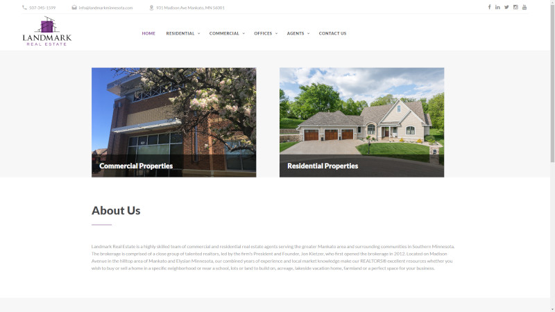 Landmark Real Estate website screenshot